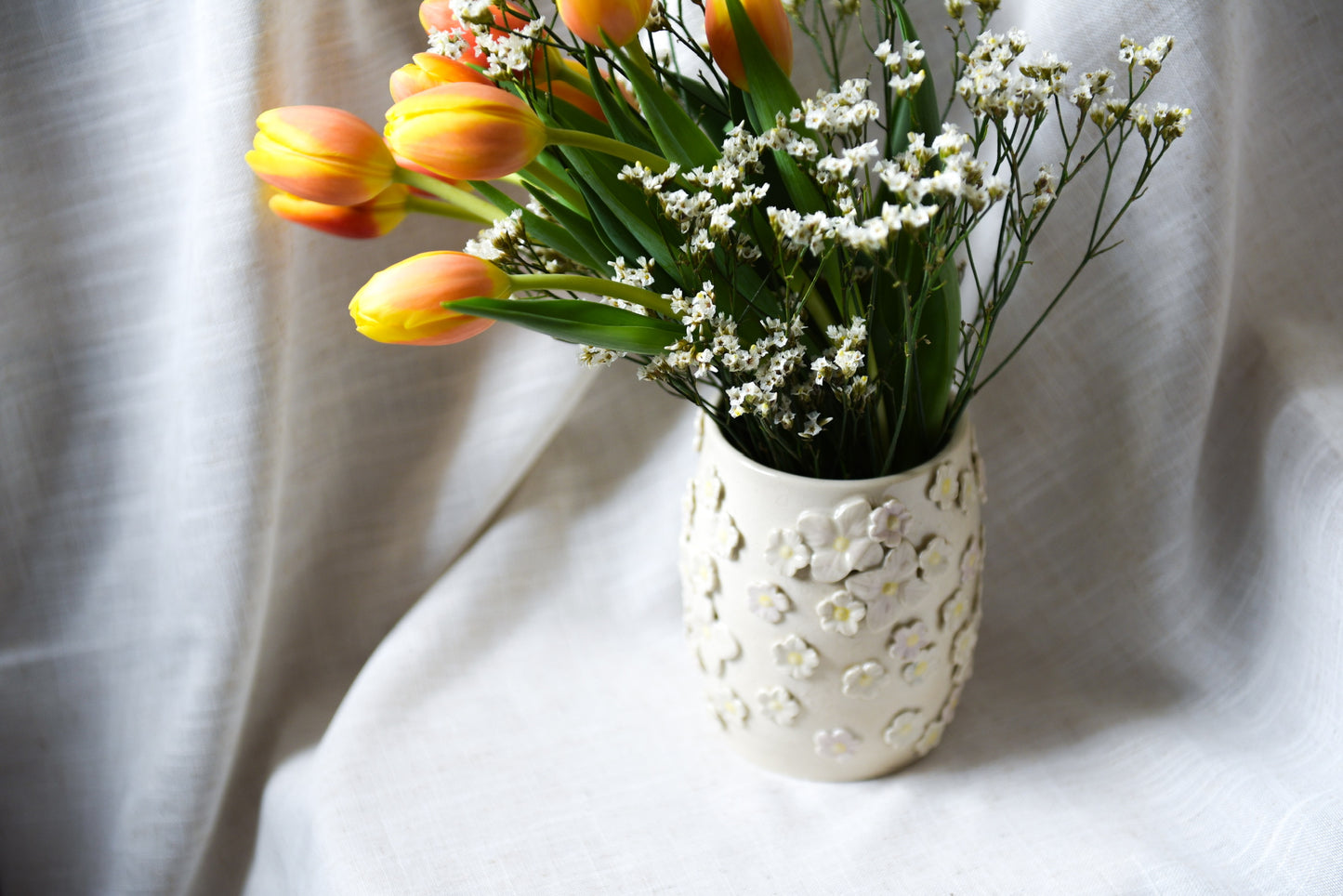 White Flowers Vase