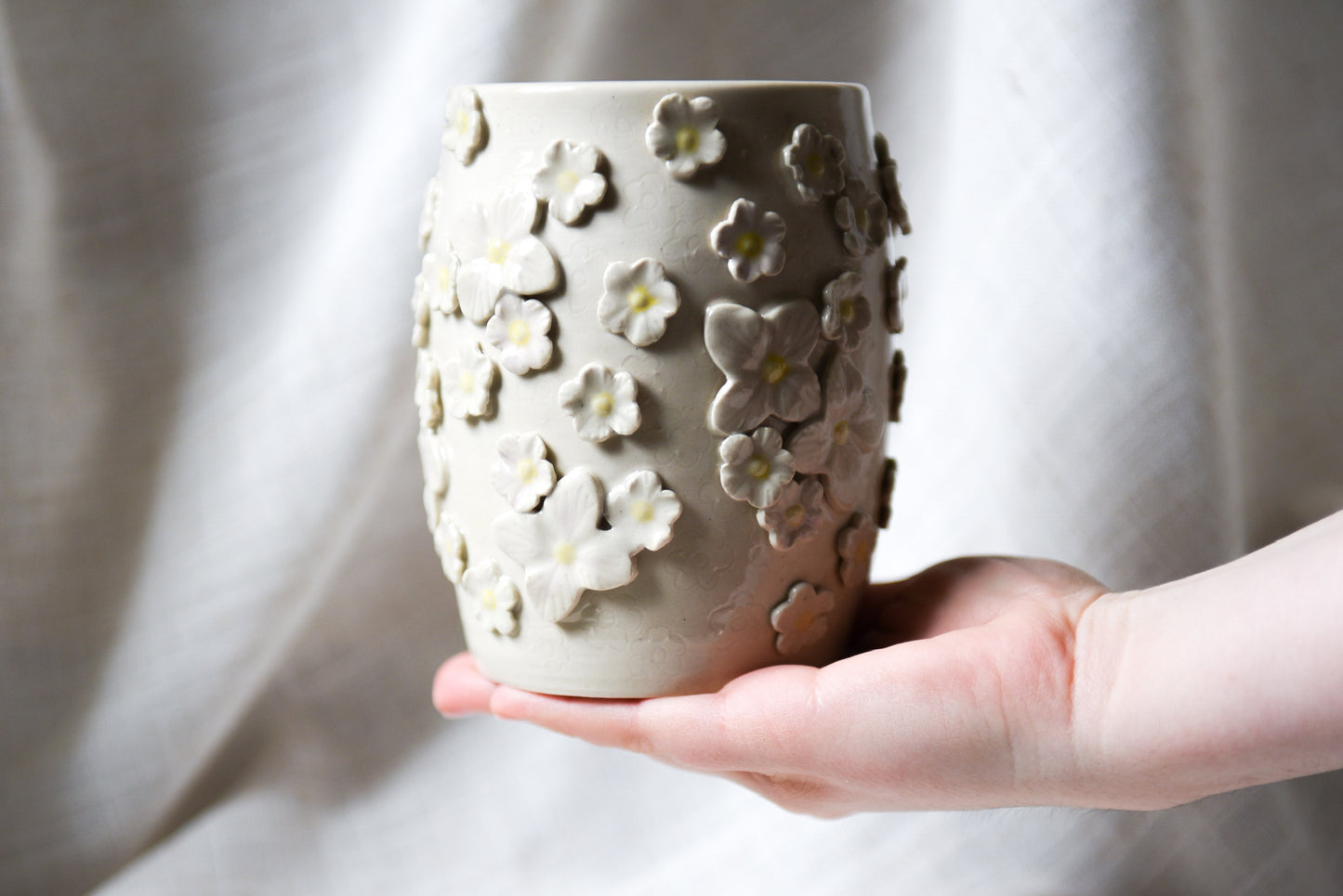 White Flowers Vase