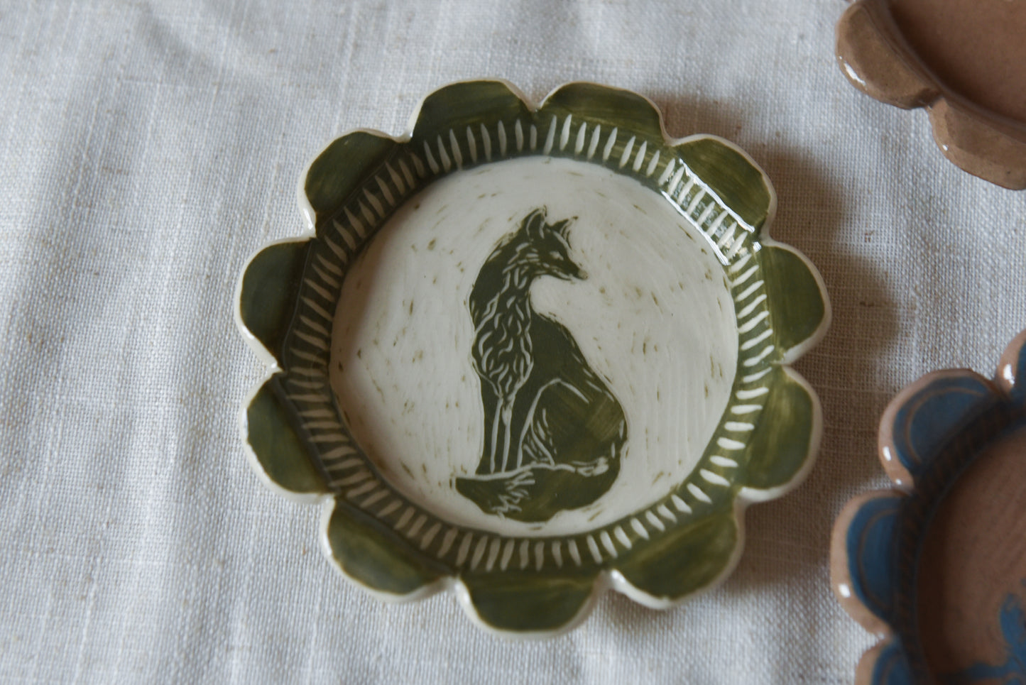 Small Ring Dish - Green Fox