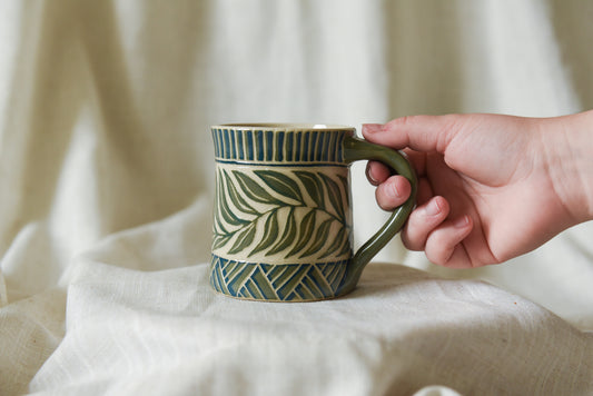 Patterned Leaves Mug