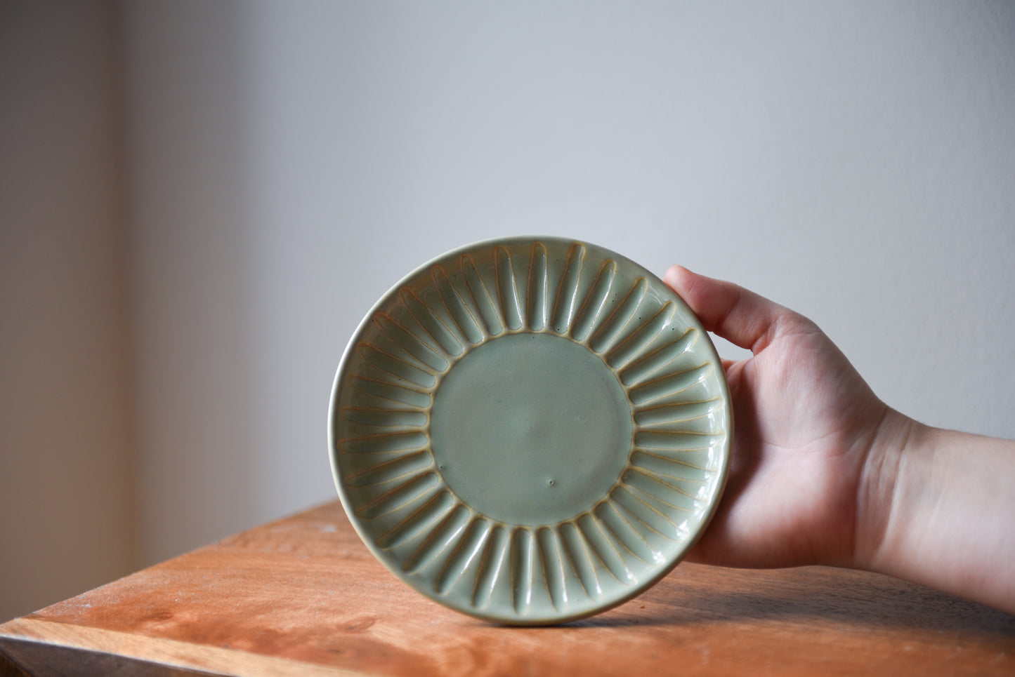 Carved plate - green