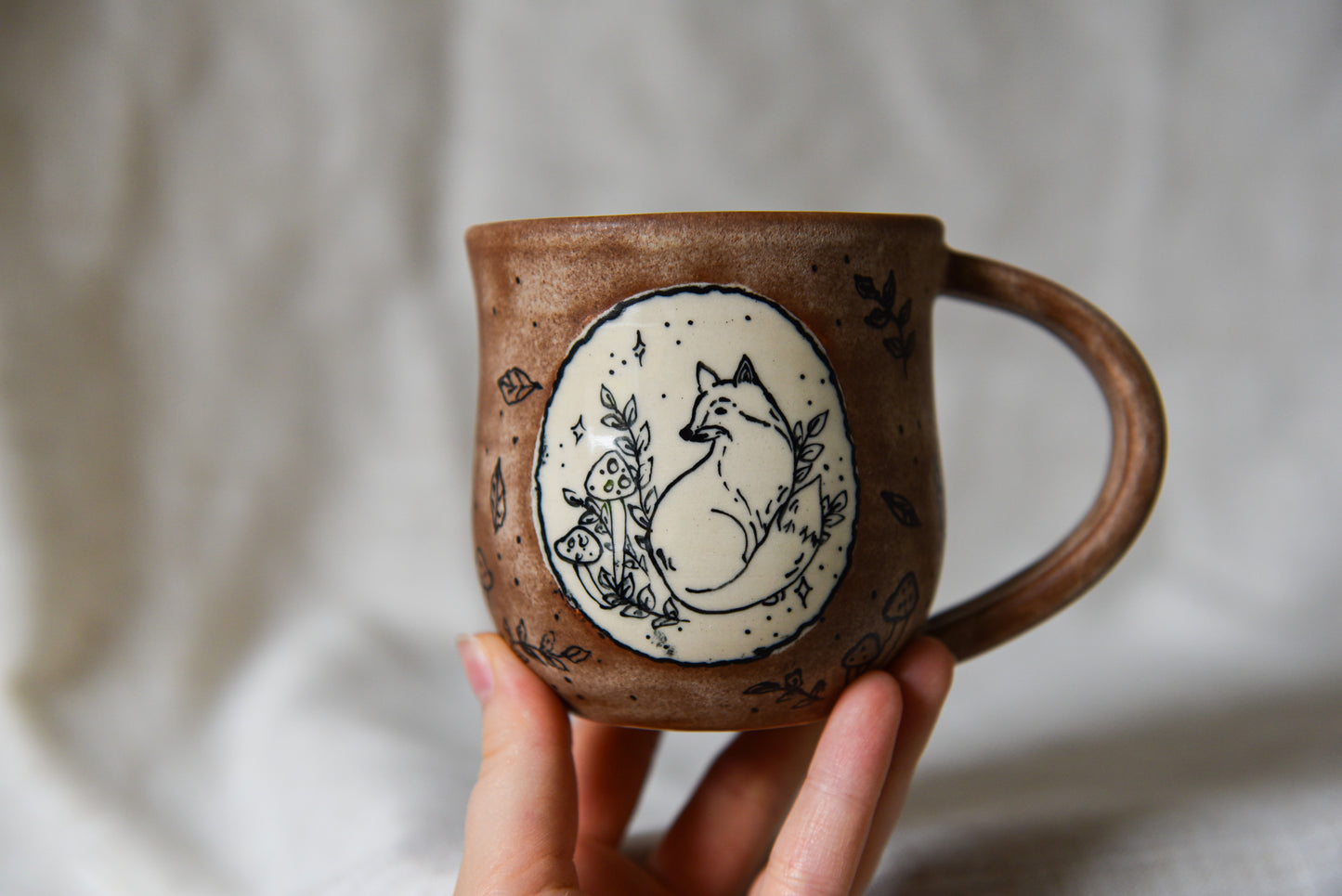 Fox and Mushrooms Mug