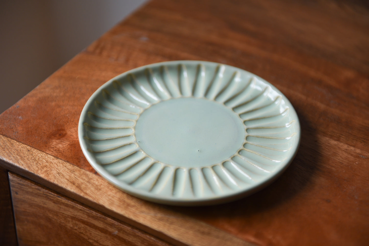 Carved plate - green