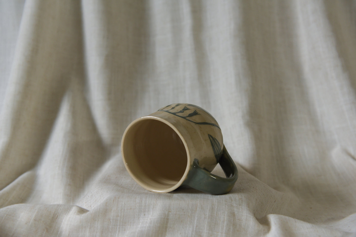 Moth and flowers mug