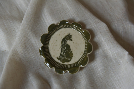 Small Ring Dish - Green Fox