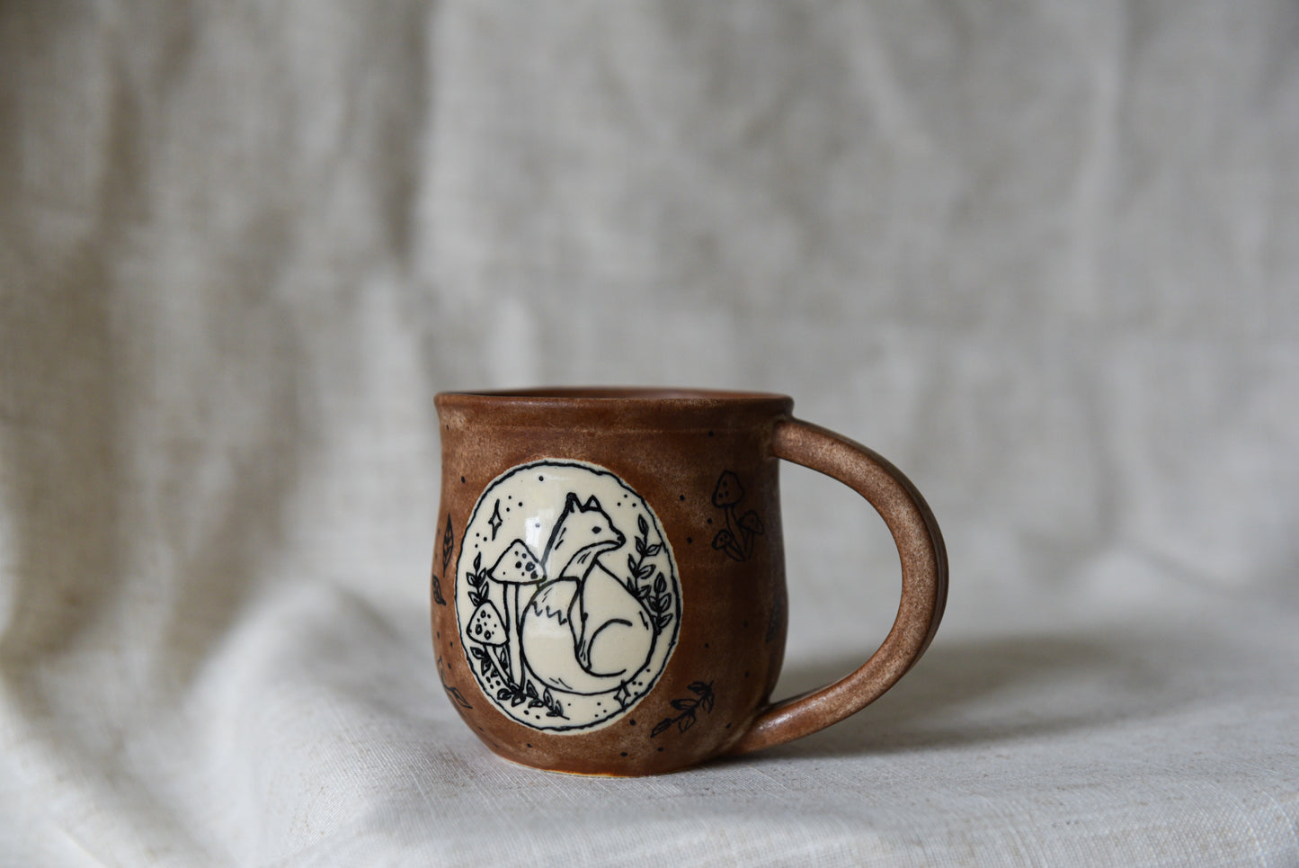 Fox and Mushrooms Mug